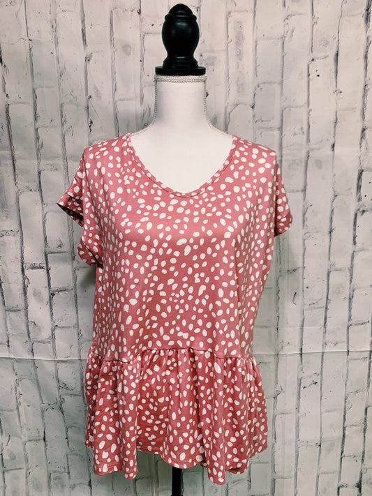 PLUS Rose spotted babydoll blouse