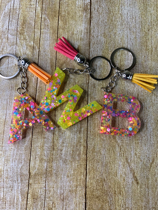 Alphabet letter keychain: Epoxy