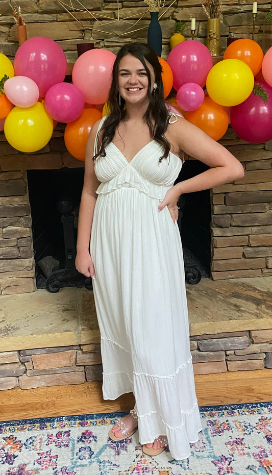 Ruffle white dress