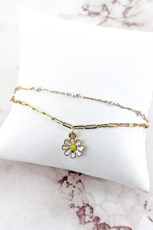 Daisy charm bracelet