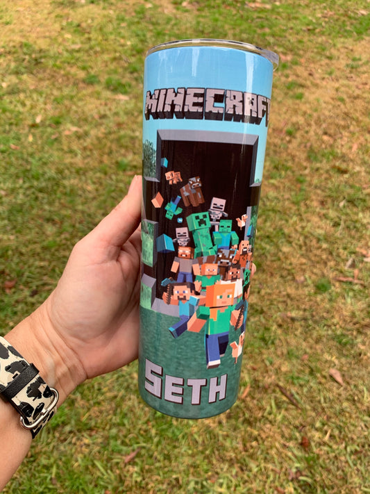 Skinny 20 oz.: Minecraft Sublimation design
